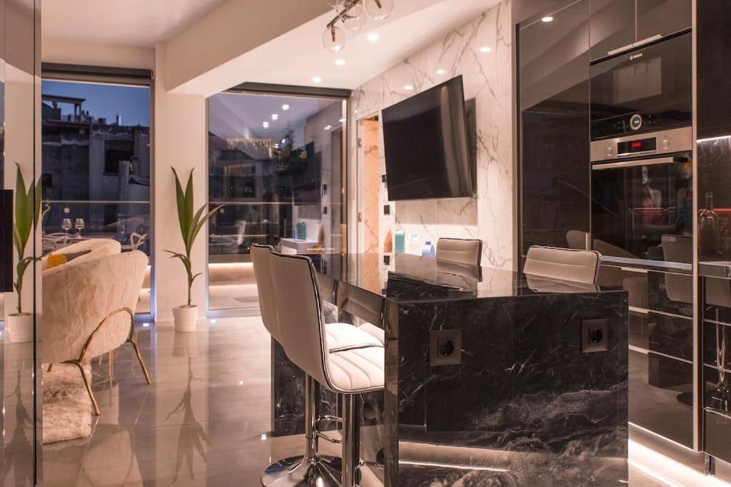 Luxury Acropolis View Apartment-Living Stone Black Pearl Atena Exterior foto
